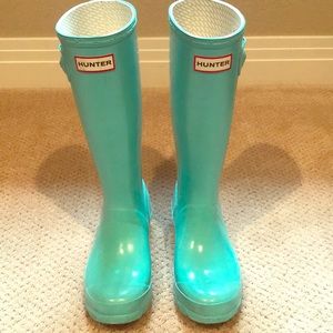 Mint green/teal Hunter Boots